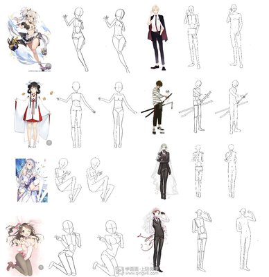 日系人體比例練習——動漫人物入門訓練